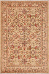 handmade Transitional Kafkaz Beige Pink Hand Knotted RECTANGLE 100% WOOL area rug 9 x 13